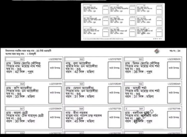 ভোটাৰ তালিকা :এটা ঘৰতে ১৬ জন ভোটাৰ নাম?